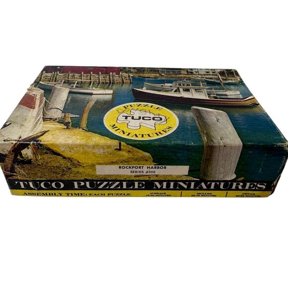 Vintage tuco miniature jigsaw puzzle “rockport harbor” 75-100 pieces - Picture 2 of 6